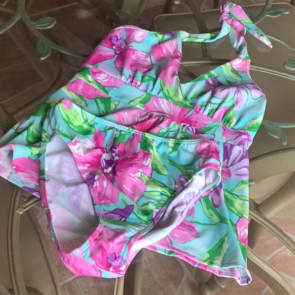 VENUS bikini tankini floral pastels size (4) put your own pads. Turquois… - Picture 6 of 12